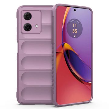 Husa pentru Motorola Moto G84, Antisoc, Margini cu Striatii, Design Minimalist, Purple