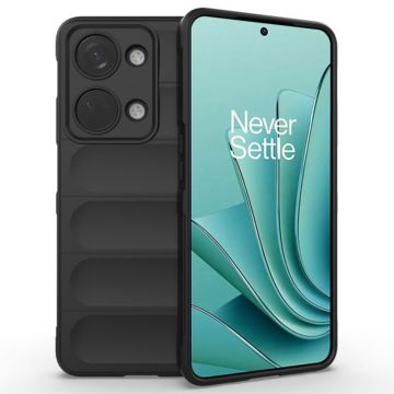 Husa pentru OnePlus Nord 3, Antisoc, Margini cu Striatii, Design Minimalist, Black