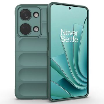 Husa pentru OnePlus Nord 3, Antisoc, Margini cu Striatii, Design Minimalist, Green