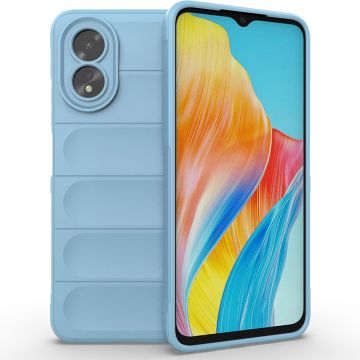 Husa pentru Oppo A38 / A18, Antisoc, Margini cu Striatii, Design Minimalist, Bleu