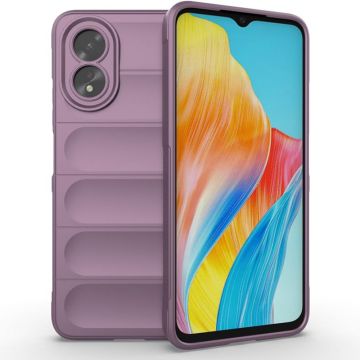 Husa pentru Oppo A38 / A18, Antisoc, Margini cu Striatii, Design Minimalist, Purple