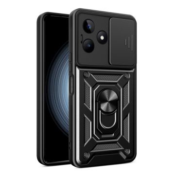 Husa pentru Realme C51 / Note 50, Slide si Snap Premium, Magnetic Ring, Negru