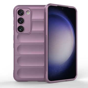 Husa pentru Samsung Galaxy S23, Antisoc, Margini cu Striatii, Design Minimalist, Purple