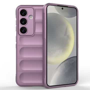 Husa pentru Samsung Galaxy S24 Plus, Antisoc, Margini cu Striatii, Design Minimalist, Purple