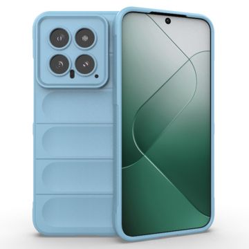 Husa pentru Xiaomi 14, Antisoc, Margini cu Striatii, Design Minimalist, Bleu