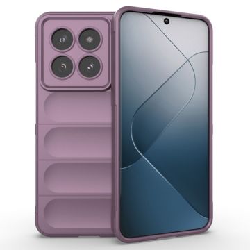 Husa pentru Xiaomi 14 Pro, Antisoc, Margini cu Striatii, Design Minimalist, Purple