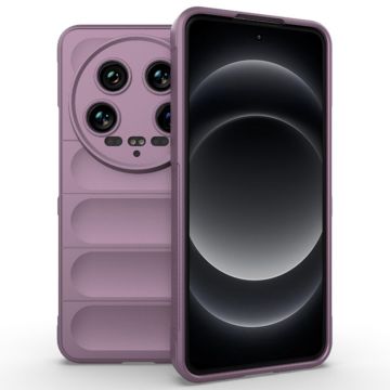 Husa pentru Xiaomi 14 Ultra, Antisoc, Margini cu Striatii, Design Minimalist, Purple