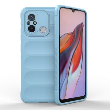 Husa pentru Xiaomi Redmi 12C, Antisoc, Margini cu Striatii, Design Minimalist, Bleu