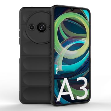 Husa pentru Xiaomi Redmi A3, Antisoc, Margini cu Striatii, Design Minimalist, Black