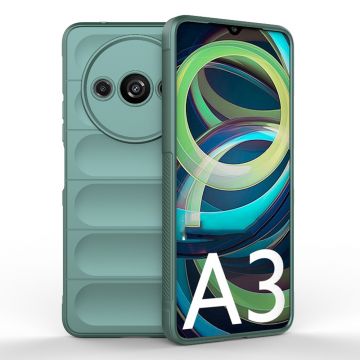 Husa pentru Xiaomi Redmi A3, Antisoc, Margini cu Striatii, Design Minimalist, Green