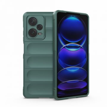 Husa pentru Xiaomi Redmi Note 12 Pro 5G, Antisoc, Margini cu Striatii, Design Minimalist, Green