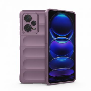 Husa pentru Xiaomi Redmi Note 12 Pro 5G, Antisoc, Margini cu Striatii, Design Minimalist, Purple