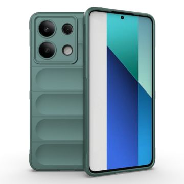 Husa pentru Xiaomi Redmi Note 13 5G, Antisoc, Margini cu Striatii, Design Minimalist, Green