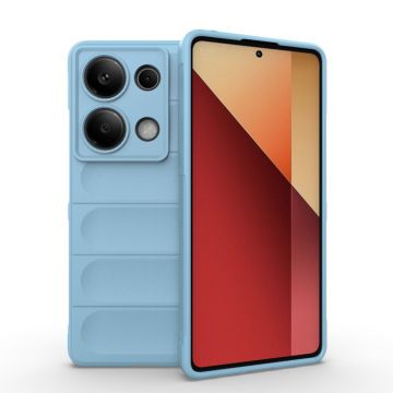 Husa pentru Xiaomi Redmi Note 13 Pro 4G / Poco M6 Pro 4G, Antisoc, Margini cu Striatii, Design Minimalist, Bleu