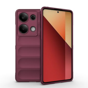 Husa pentru Xiaomi Redmi Note 13 Pro 4G / Poco M6 Pro 4G, Antisoc, Margini cu Striatii, Design Minimalist, Bordeaux