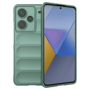 Husa pentru Xiaomi Redmi Note 13 Pro Plus 5G, Antisoc, Margini cu Striatii, Design Minimalist, Green