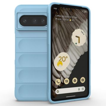 Husa pentru Google Pixel 8 Pro, Antisoc, Margini cu Striatii, Design Minimalist, Bleu