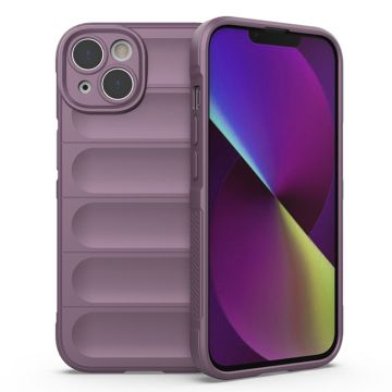 Husa pentru iPhone 14 Plus, Antisoc, Margini cu Striatii, Design Minimalist, Purple