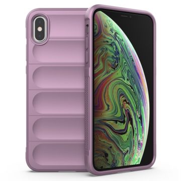 Husa pentru iPhone XS Max, Antisoc, Margini cu Striatii, Design Minimalist, Purple