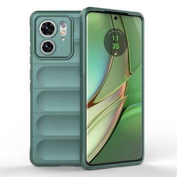 Husa pentru Motorola Edge 40 / Edge (2023), Antisoc, Margini Striatii, Design Minimalist, Green