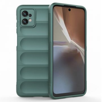 Husa pentru Motorola Moto G32, Antisoc, Margini cu Striatii, Design Minimalist, Green