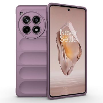 Husa pentru OnePlus 12R, Antisoc, Margini Striatii, Design Minimalist, Purple