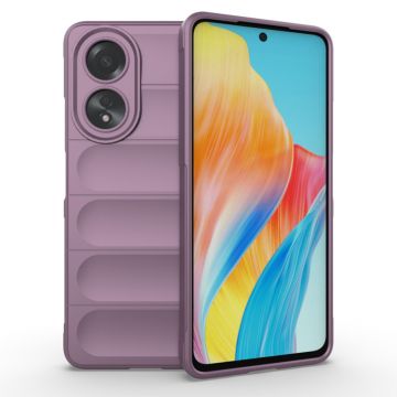 Husa pentru Oppo A58 4G, Antisoc, Margini Striatii, Design Minimalist, Purple