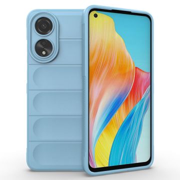 Husa pentru Oppo A78 4G, Antisoc, Margini Striatii, Design Minimalist, Bleu