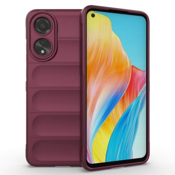 Husa pentru Oppo A78 4G, Antisoc, Margini Striatii, Design Minimalist, Bordeaux