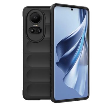 Husa pentru Oppo Reno10 / Reno10 Pro, Antisoc, Margini Striatii, Design Minimalist, Black