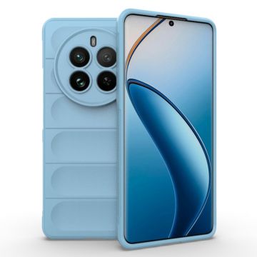 Husa pentru Realme 12 Pro / 12 Pro Plus, Antisoc, Margini cu Striatii, Design Minimalist, Bleu