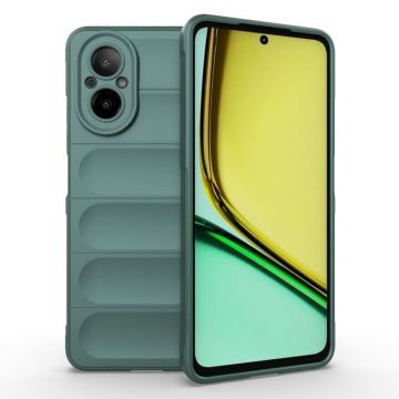 Husa pentru Realme C67, Antisoc, Margini Striatii, Design Minimalist, Green