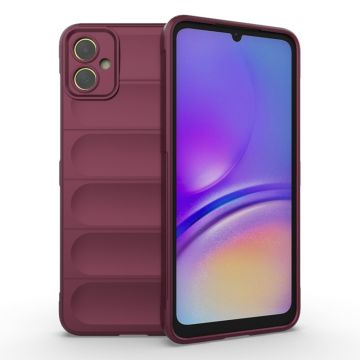 Husa pentru Samsung Galaxy A05, Antisoc, Margini Striatii, Design Minimalist, Bordeaux