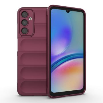 Husa pentru Samsung Galaxy A05s, Antisoc, Margini Striatii, Design Minimalist, Bordeaux