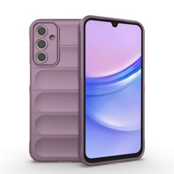 Husa pentru Samsung Galaxy A15, Antisoc, Margini Striatii, Design Minimalist, Purple
