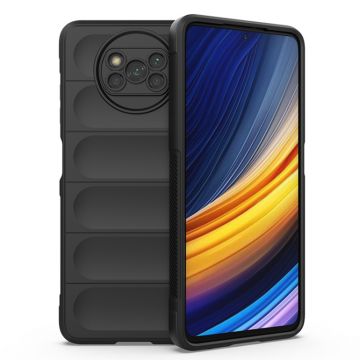 Husa pentru Xiaomi Poco X3 / Poco X3 NFC / Poco X3 Pro, Antisoc, Margini Striatii, Magic Shield, Black