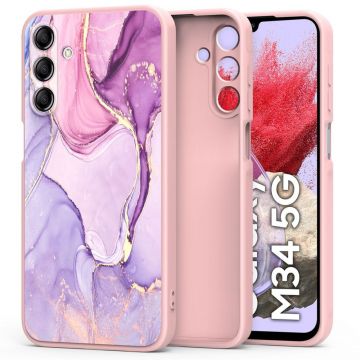 Husa Tech-Protect Icon pentru Samsung Galaxy M34 5G Marble