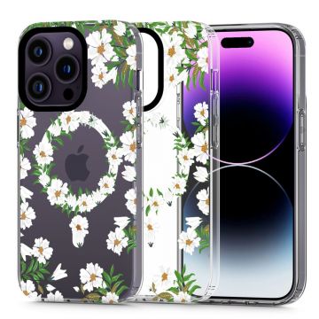 Husa Tech-Protect Magmood MagSafe pentru Apple iPhone 13 Pro Max White Daisy