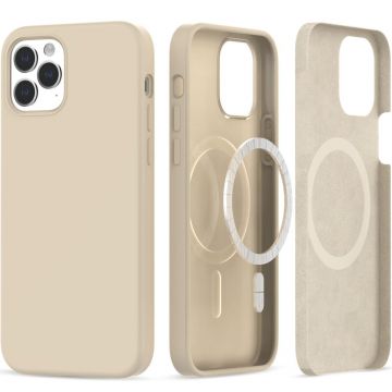 Husa Tech-Protect Silicone MagSafe pentru Apple iPhone 12/12 Pro Beige