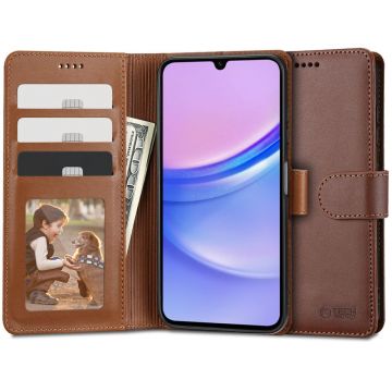 Husa Tech-Protect Wallet Wallet pentru Samsung Galaxy A15 4G/5G Maro