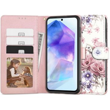Husa Tech-Protect Wallet Wallet pentru Samsung Galaxy A55 5G Flori