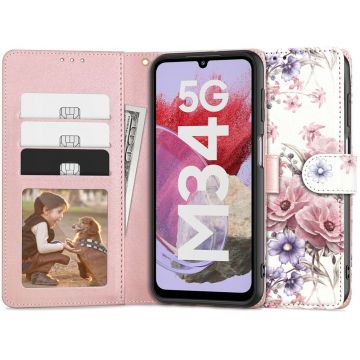 Husa Tech-Protect Wallet Wallet pentru Samsung Galaxy M34 5G Flori