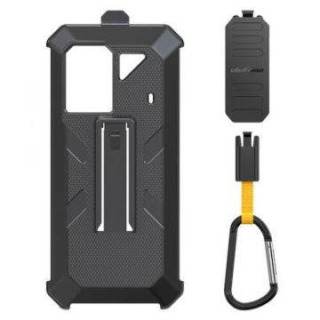 Carcasa de protectie multifunctionala pentru Ulefone Armor 18/18T/19 cu clema si carabina (Negru)