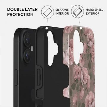 Husa Dual Layer Vintage Glamour Burga pentru iPhone 16 Plus, Multicolor