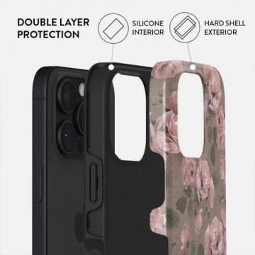Husa Dual Layer Vintage Glamour Burga pentru iPhone 16 Pro Max, Multicolor