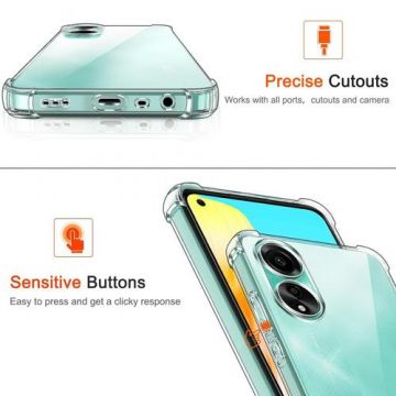 Husa Shockproof Silicon Lemontti Oppo A38 / A18, Transparent