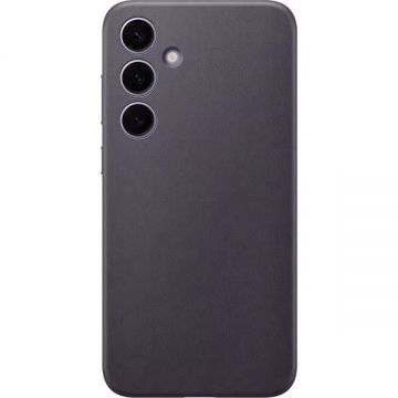 Husa telefon Samsung pentru Galaxy S24 Plus, Vegan Leather Case, Violet inchis