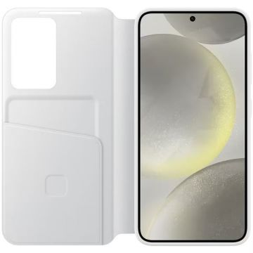 Husa telefon Samsung pentru Galaxy S24, Smart View Wallet Case Alb