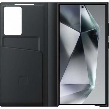 Husa telefon Samsung pentru Galaxy S24 Ultra, Smart View Wallet Case, Negru