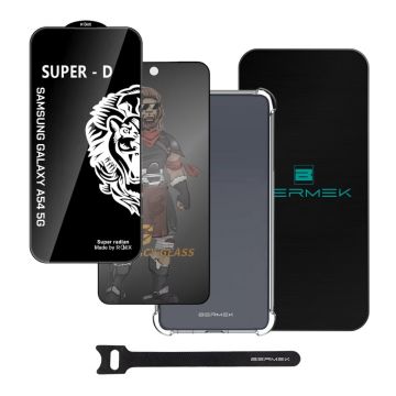 Bermek Husa Samsung A54 Antisoc - Folie sticla - Folie privacy, TPU, Transparent